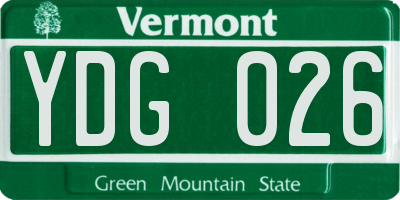 VT license plate YDG026