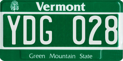 VT license plate YDG028