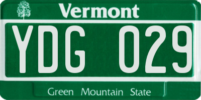 VT license plate YDG029