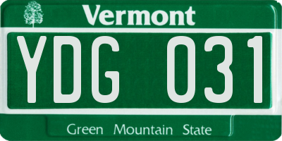 VT license plate YDG031