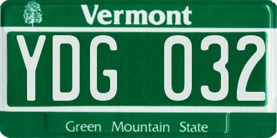 VT license plate YDG032