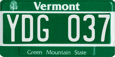 VT license plate YDG037
