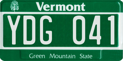 VT license plate YDG041