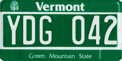 VT license plate YDG042