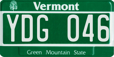 VT license plate YDG046