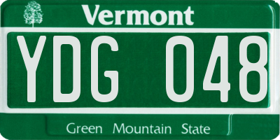 VT license plate YDG048
