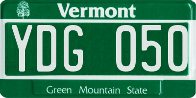 VT license plate YDG050