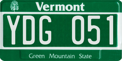 VT license plate YDG051