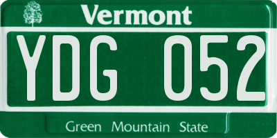 VT license plate YDG052