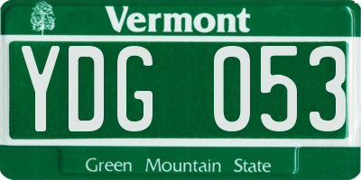 VT license plate YDG053