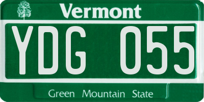 VT license plate YDG055
