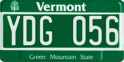 VT license plate YDG056