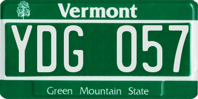 VT license plate YDG057