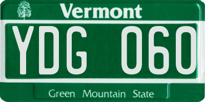 VT license plate YDG060
