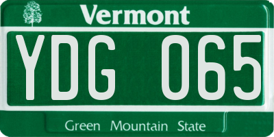 VT license plate YDG065