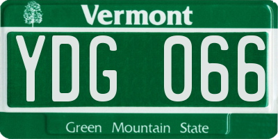 VT license plate YDG066