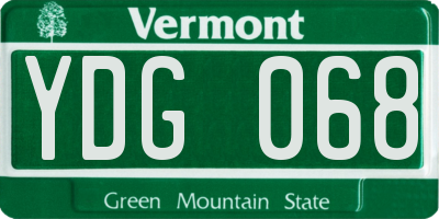 VT license plate YDG068