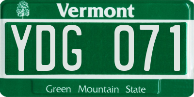 VT license plate YDG071