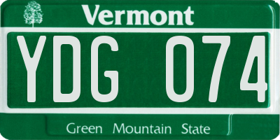 VT license plate YDG074