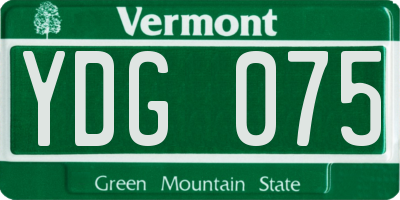 VT license plate YDG075