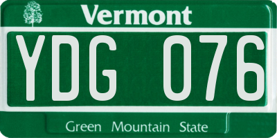 VT license plate YDG076