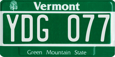VT license plate YDG077