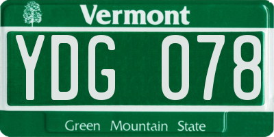 VT license plate YDG078