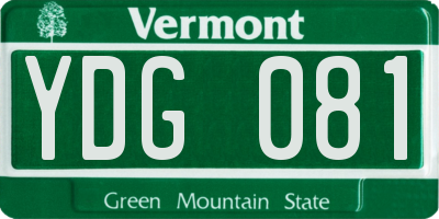 VT license plate YDG081