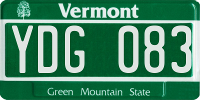 VT license plate YDG083