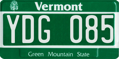VT license plate YDG085