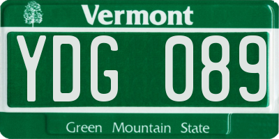VT license plate YDG089