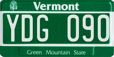 VT license plate YDG090