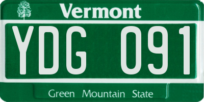 VT license plate YDG091