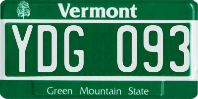 VT license plate YDG093