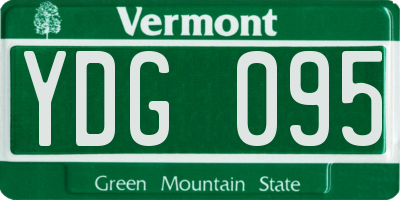 VT license plate YDG095