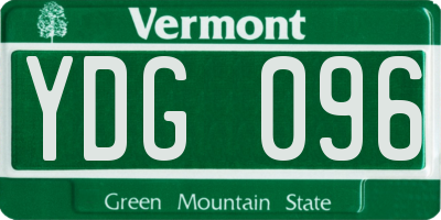 VT license plate YDG096