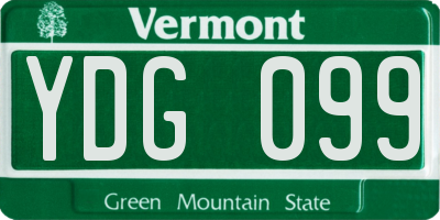 VT license plate YDG099