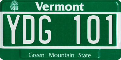 VT license plate YDG101