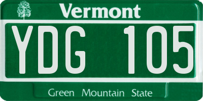 VT license plate YDG105
