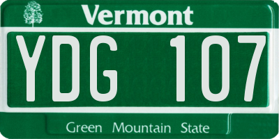 VT license plate YDG107