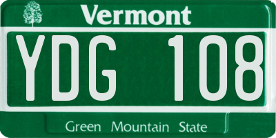 VT license plate YDG108
