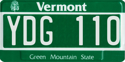 VT license plate YDG110