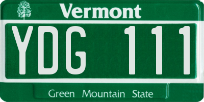 VT license plate YDG111