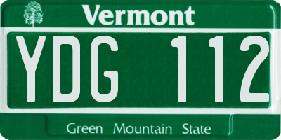 VT license plate YDG112