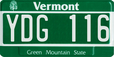 VT license plate YDG116