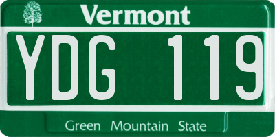 VT license plate YDG119