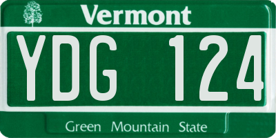 VT license plate YDG124