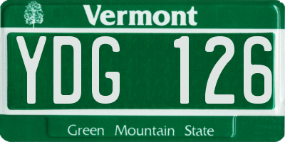 VT license plate YDG126