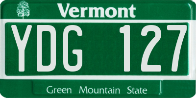 VT license plate YDG127