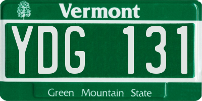 VT license plate YDG131